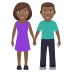 👫🏾 woman and man holding hands: medium-dark skin tone display on JoyPixels